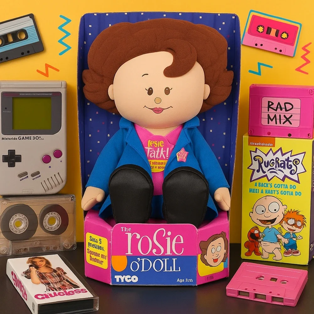 Vintage Rosie O’Donnell Talking Doll – 1990s Tyco Plush – Works! NIB Toys R Us